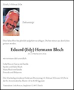 Necrologio Eduard (Edy) Hermann Bloch