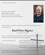 Obituary Karl Otto Signer, Freidorf