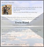 Obituary Erwin Brand, Berneck