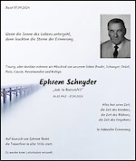 Todesanzeige Ephrem Schnyder