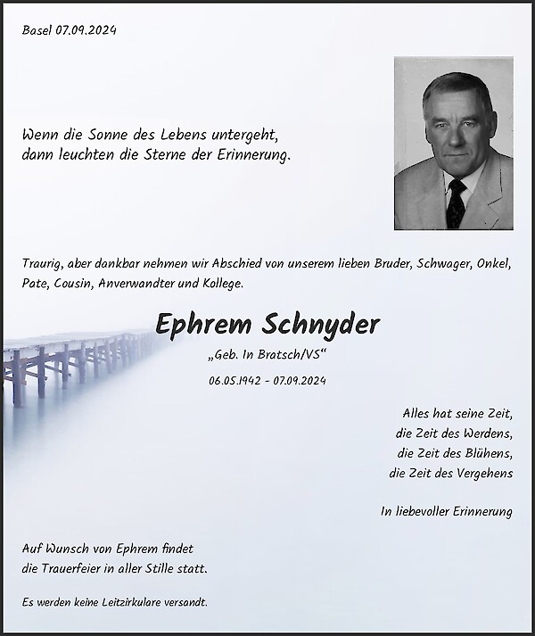 Obituary Ephrem Schnyder