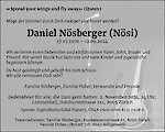 Todesanzeige Daniel Nösberger (Nösi), Zürich