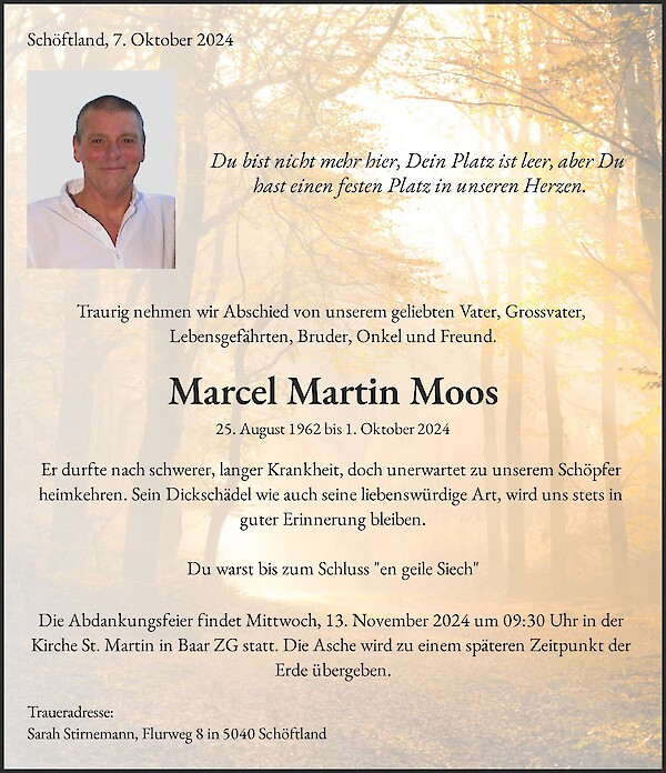 Necrologio Marcel Martin Moos