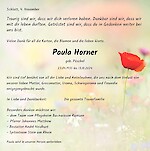 Todesanzeige Paula Horner, Ramsen