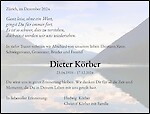 Todesanzeige Dieter Körber