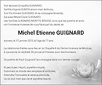 Avis de décès Michel Etienne GUIGNARD