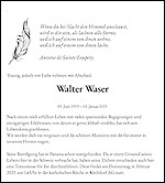 Avis de décès Walter Waser