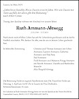 Necrologio Ruth Ammann-Altwegg